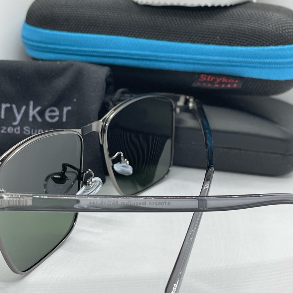 New Stryker Polarized Sunglass ST06214 Gun/Green - Picture 7 of 7